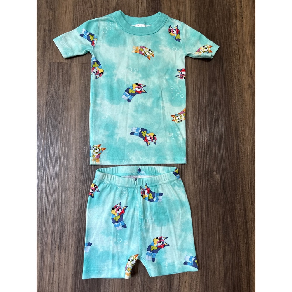 Hanna Andersson Pajama Set Unisex 4T Blue Bluey Organic Cotton Shortie PJs